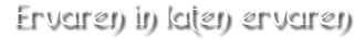Ervaren in laten ervaren